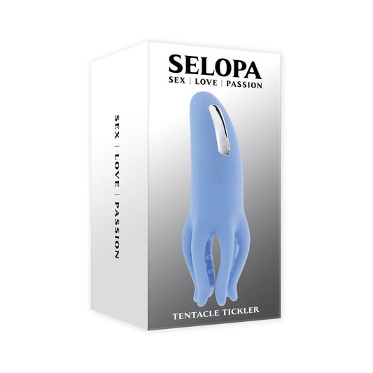 SELOPA - TENTACLE TICKLER RECHARGEABLE SILICONE FLEXIBLE BEAD VIBRATOR BLUE