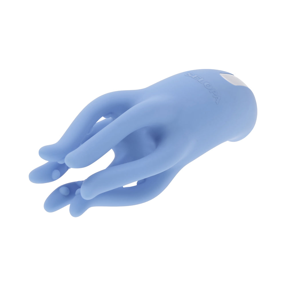 SELOPA - TENTACLE TICKLER RECHARGEABLE SILICONE FLEXIBLE BEAD VIBRATOR BLUE