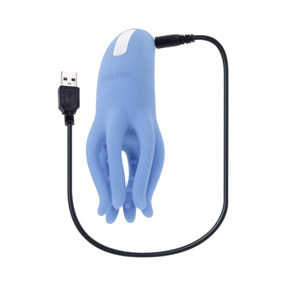 SELOPA - TENTACLE TICKLER RECHARGEABLE SILICONE FLEXIBLE BEAD VIBRATOR BLUE