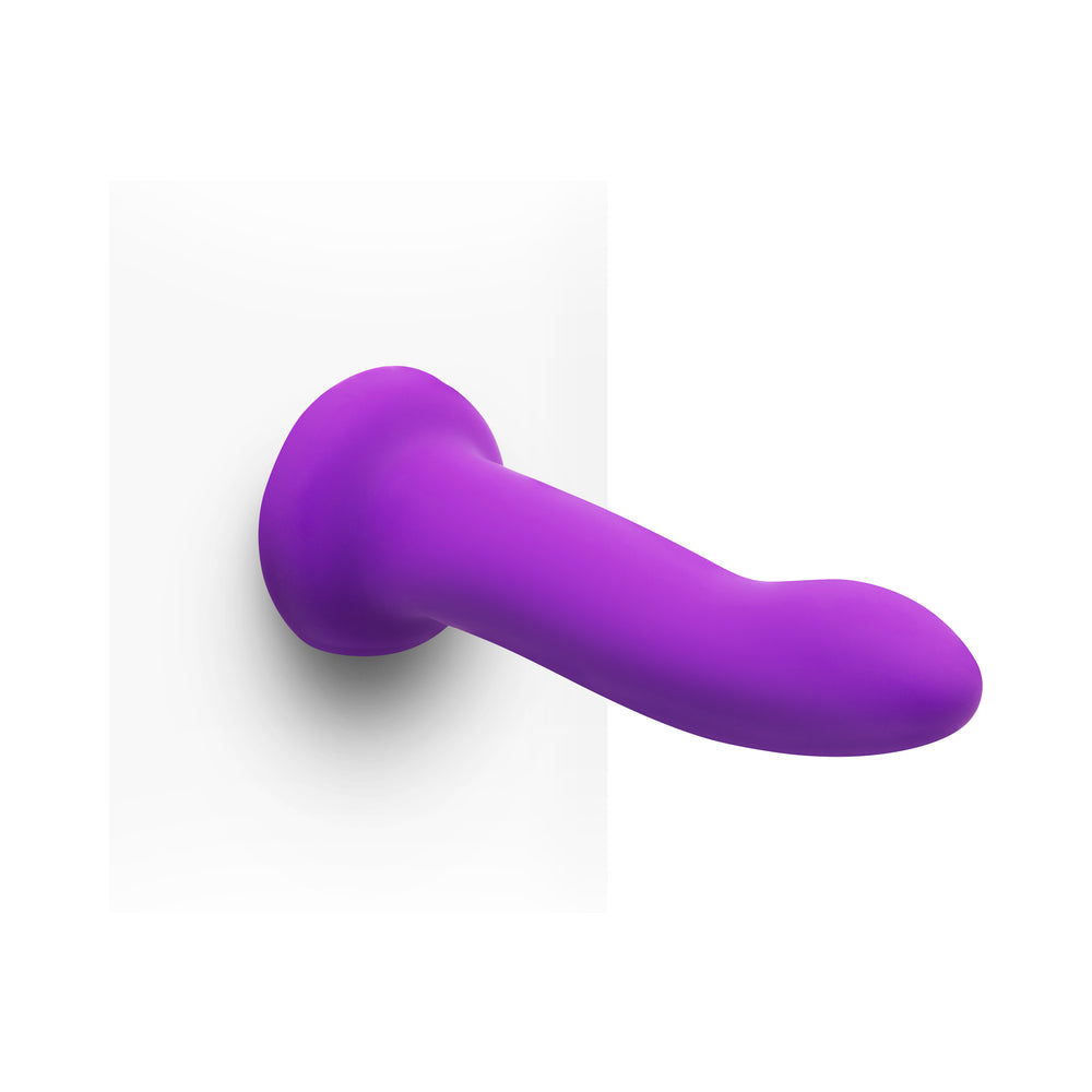 TOGETHER DUO SILICONE 2-PIECE 5.5 IN. & 8 IN. DILDO AND HARNESS SET PURPLE