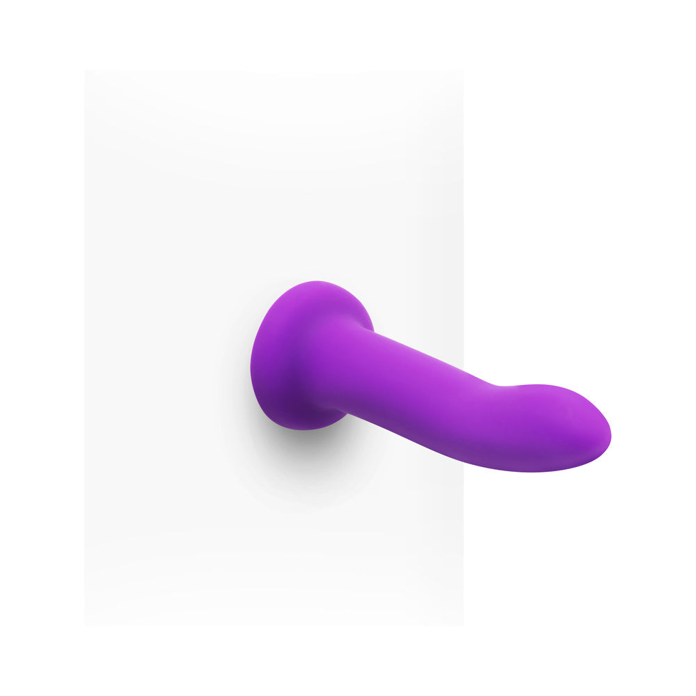 TOGETHER DUO SILICONE 2-PIECE 5.5 IN. & 8 IN. DILDO AND HARNESS SET PURPLE