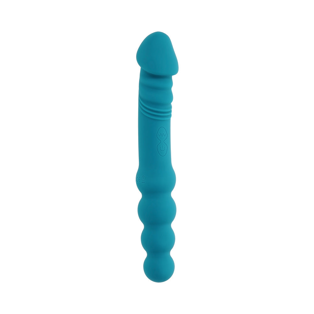 EVOLVED - FLIP FLOP RECHARGEABLE SILICONE DUAL-ENDED VIBRATOR TEAL