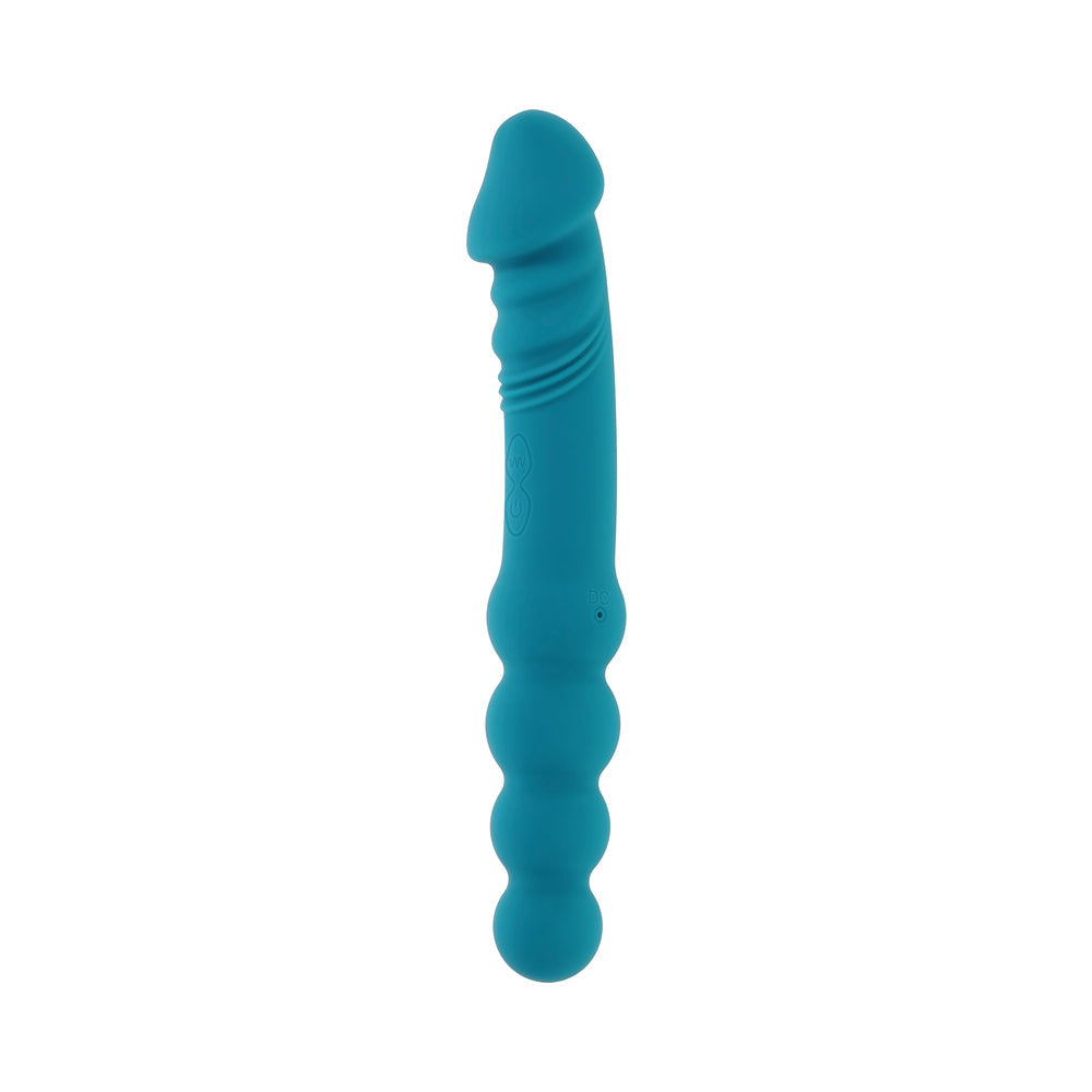 EVOLVED FLIP FLOP RECHARGEABLE SILICONE DUAL-ENDED VIBRATOR TEAL