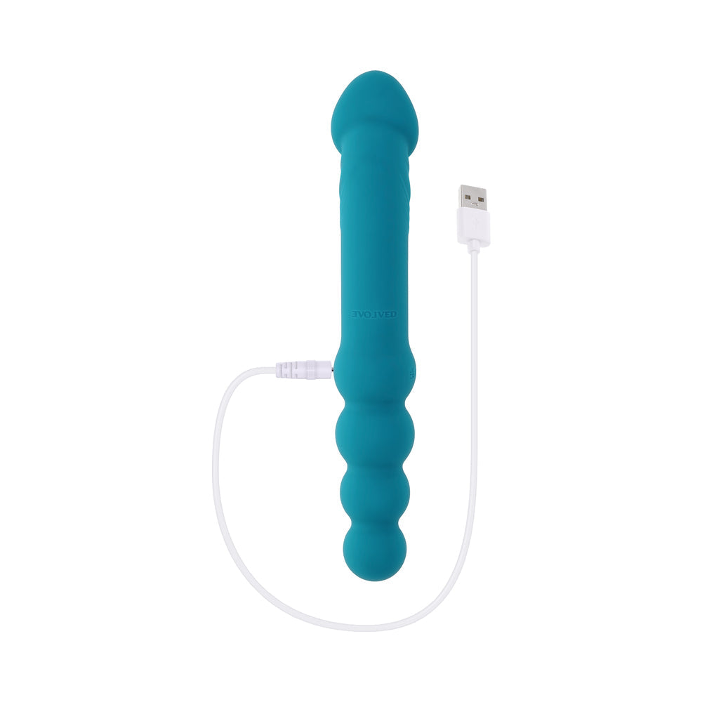 EVOLVED - FLIP FLOP RECHARGEABLE SILICONE DUAL-ENDED VIBRATOR TEAL