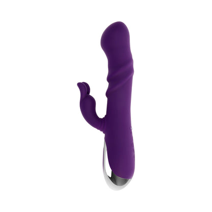 PLAYBOY BUNNY PUNCH RECHARGEABLE SILICONE RABBIT VIBRATOR PURPLE