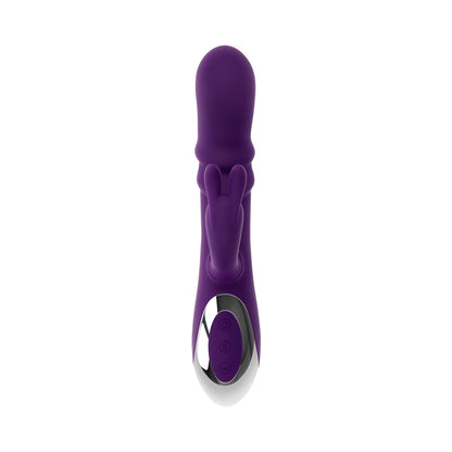 PLAYBOY BUNNY PUNCH RECHARGEABLE SILICONE RABBIT VIBRATOR PURPLE