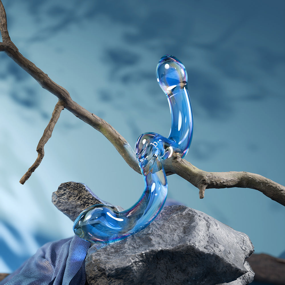 BIIRD - X WICUL OHWII DOUBLE-ENDED GLASS DILDO FOR G-SPOT & P-SPOT