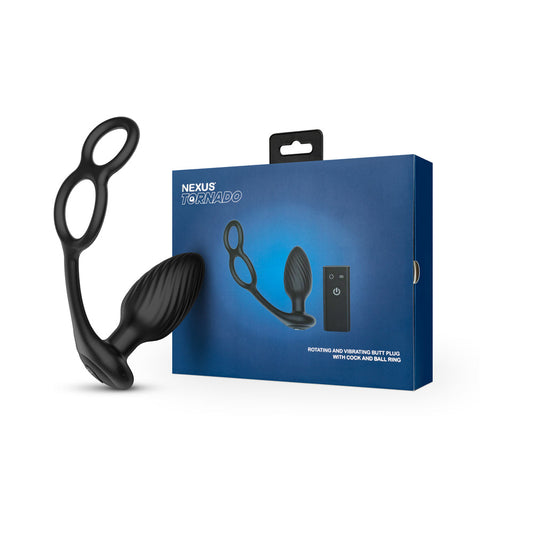 NEXUS TORNADO COCK AND BALL RING ROTATING AND VIBRATING BUTT PLUG WITH REMOTE CONTROL