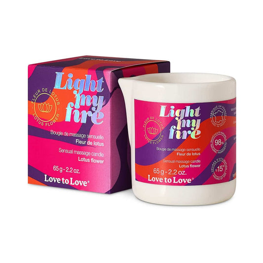 LOVELY PLANET - LOVE TO LOVE LIGHT MY FIRE SENSUAL MASSAGE CANDLE LOTUS FLOWER 2.2 OZ.