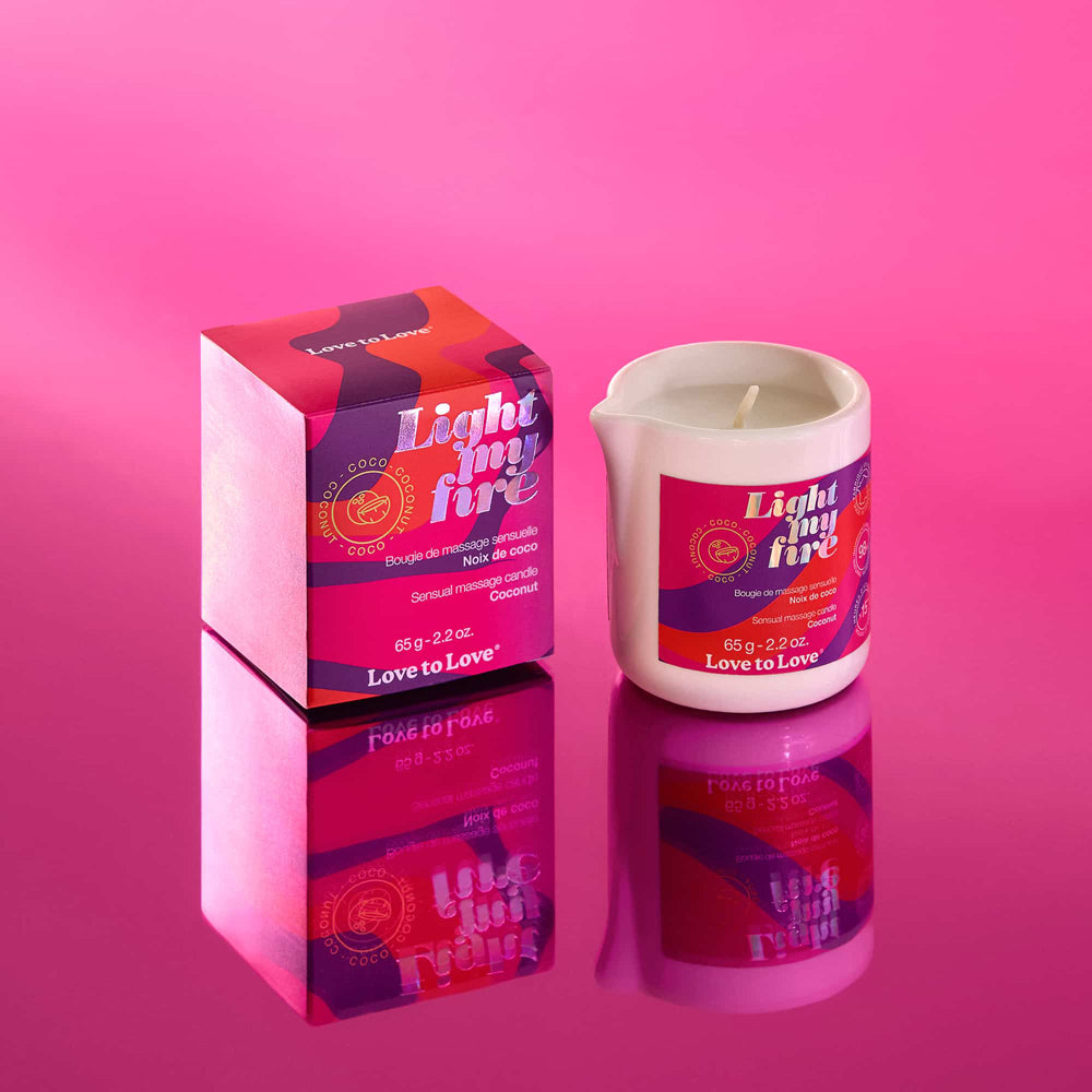LOVE TO LOVE LIGHT MY FIRE SENSUAL MASSAGE CANDLE COCONUT 2.2 OZ.