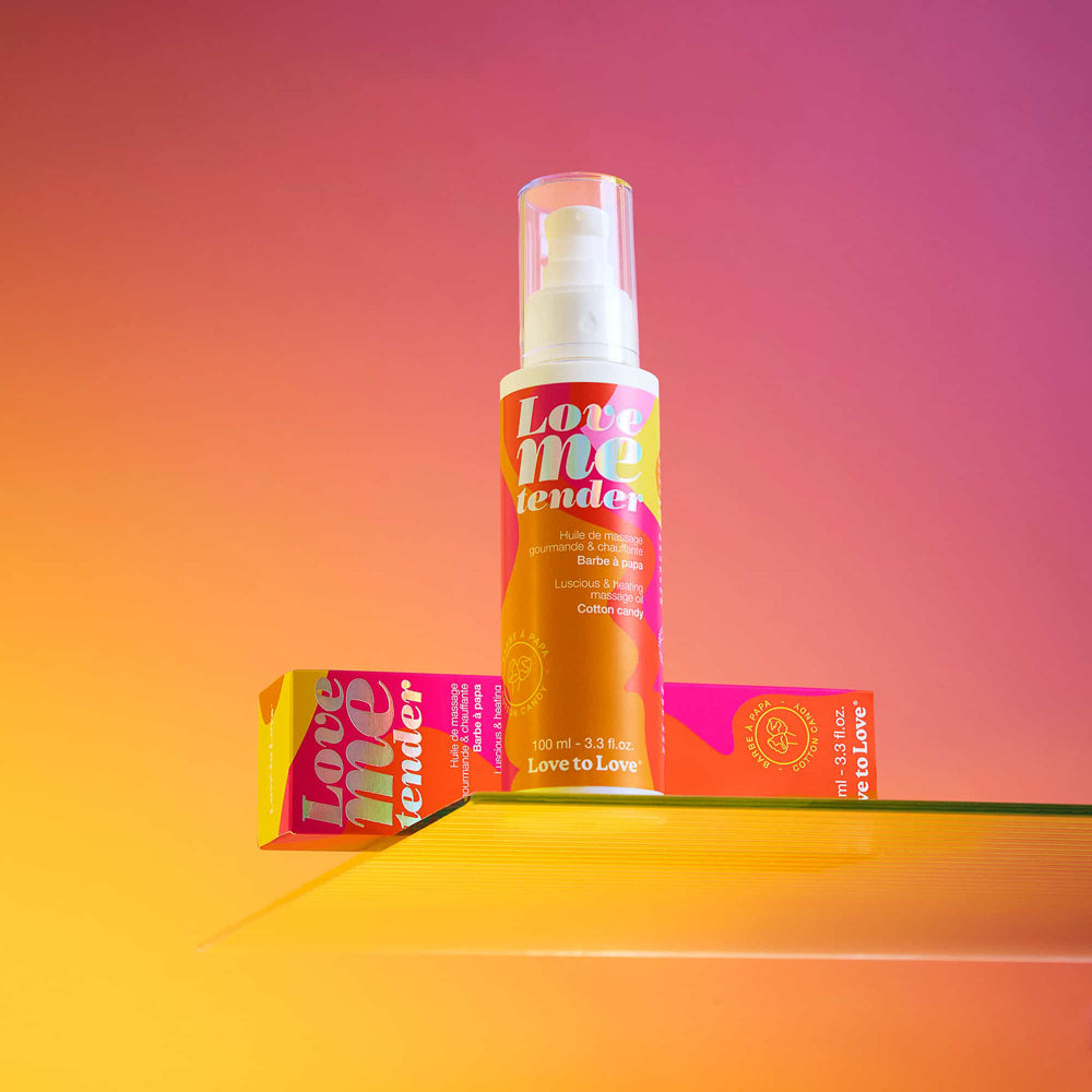 LOVE TO LOVE LOVE ME TENDER LUSCIOUS & HEATING MASSAGE OIL COTTON CANDY 3.3 OZ.