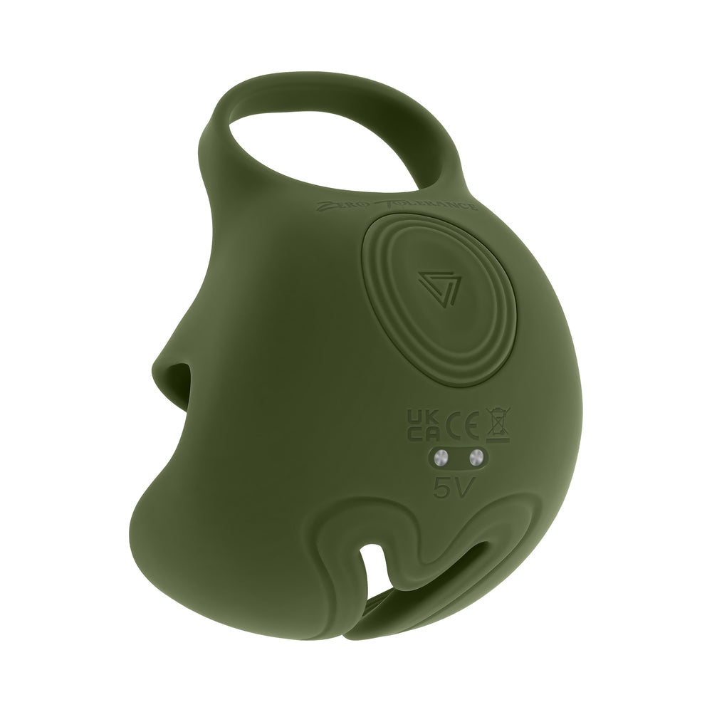 ZERO TOLERANCE NUTTY BUDDY RECHARGEABLE COCK RING STIMULATOR SILICONE GREEN