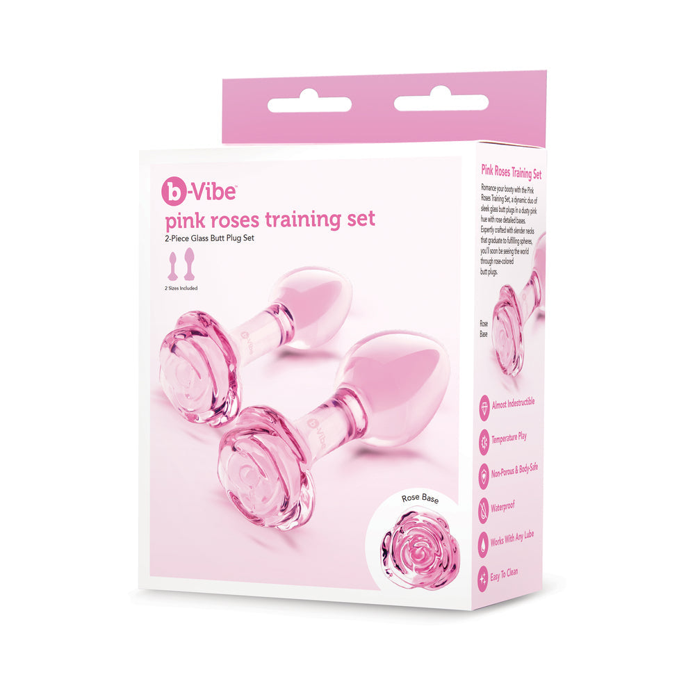 B-VIBE - PINK ROSES TRAINING PLUG SET