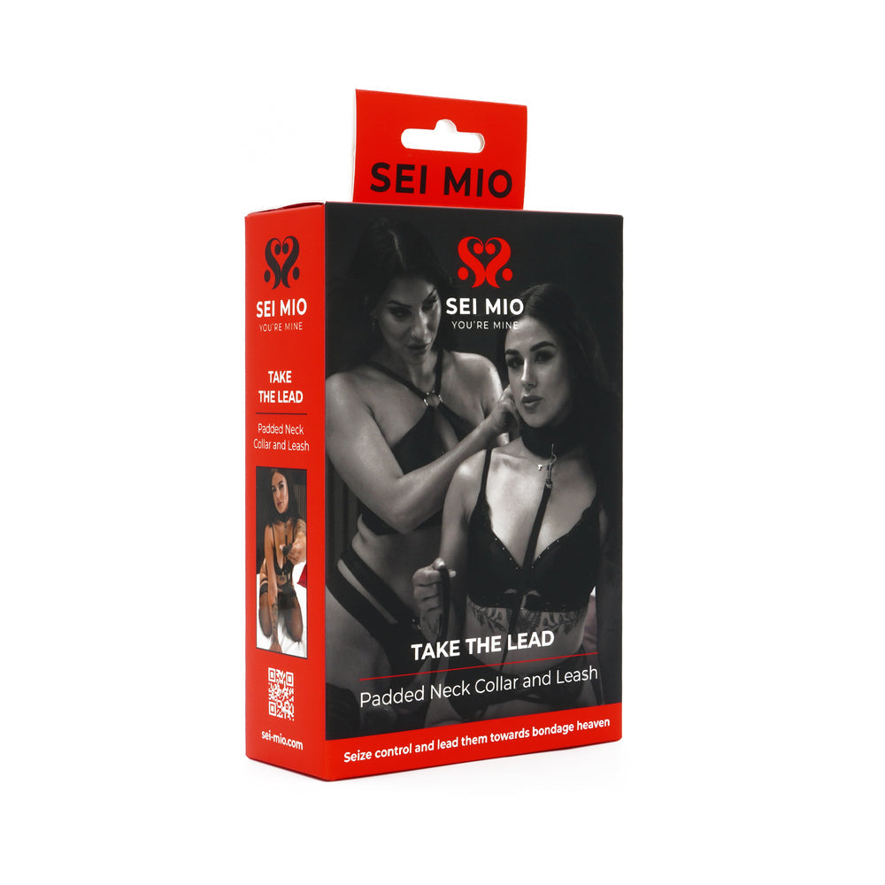 SEI MIO TAKE THE LEAD PADDED NECK COLLAR AND LEASH