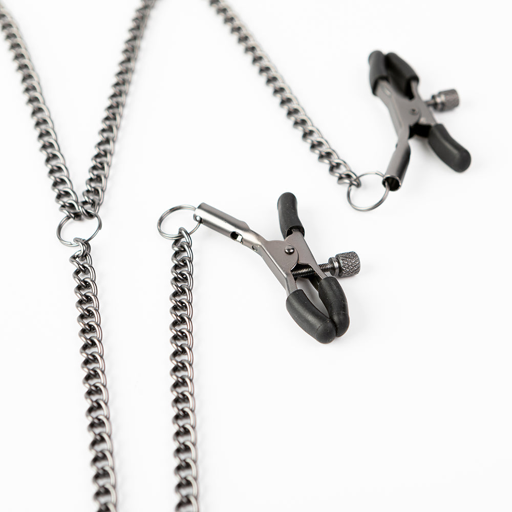 SEI MIO TRIPLE TEASE ADJUSTABLE NIPPLE AND CLIT CLAMP SET