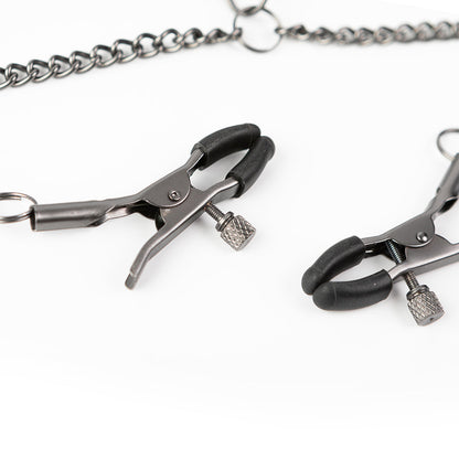 SEI MIO TWIN TWEAKS VELVET COLLAR WITH NIPPLE CLAMPS