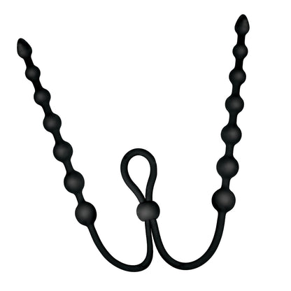 ASS-SATION DUAL SILICONE ANAL BEADS BLACK