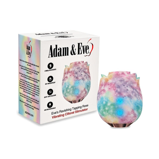 ADAM & EVE - EVE''S RAVISHING ROSE TAPPING CLITORAL STIMULATOR RAINBOW