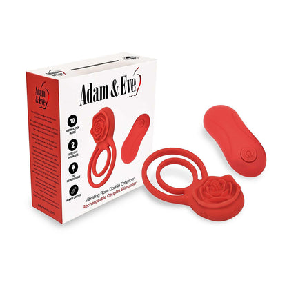 ADAM & EVE - DOUBLE RING VIBRATING ROSE COCK RING