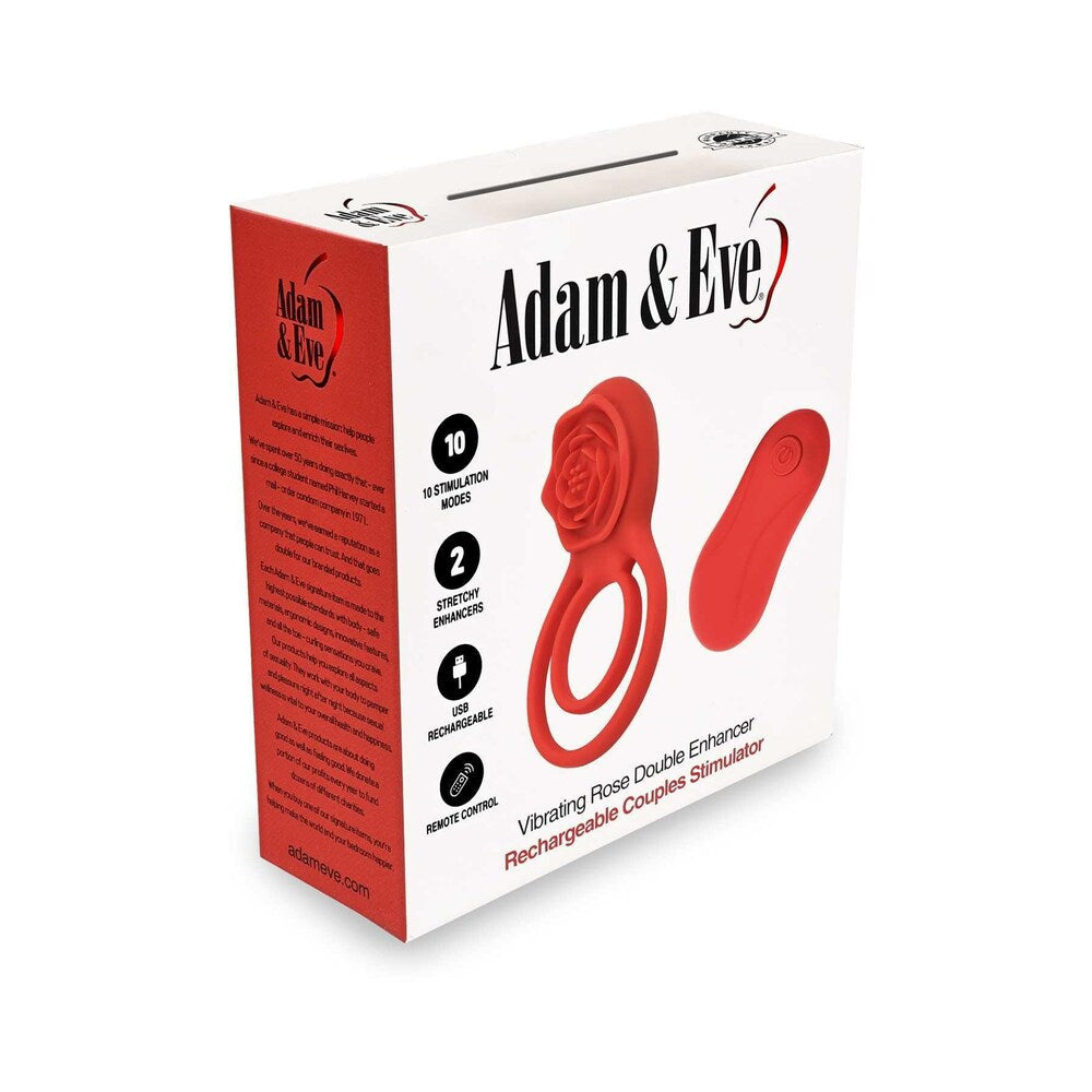 ADAM & EVE - DOUBLE RING VIBRATING ROSE COCK RING