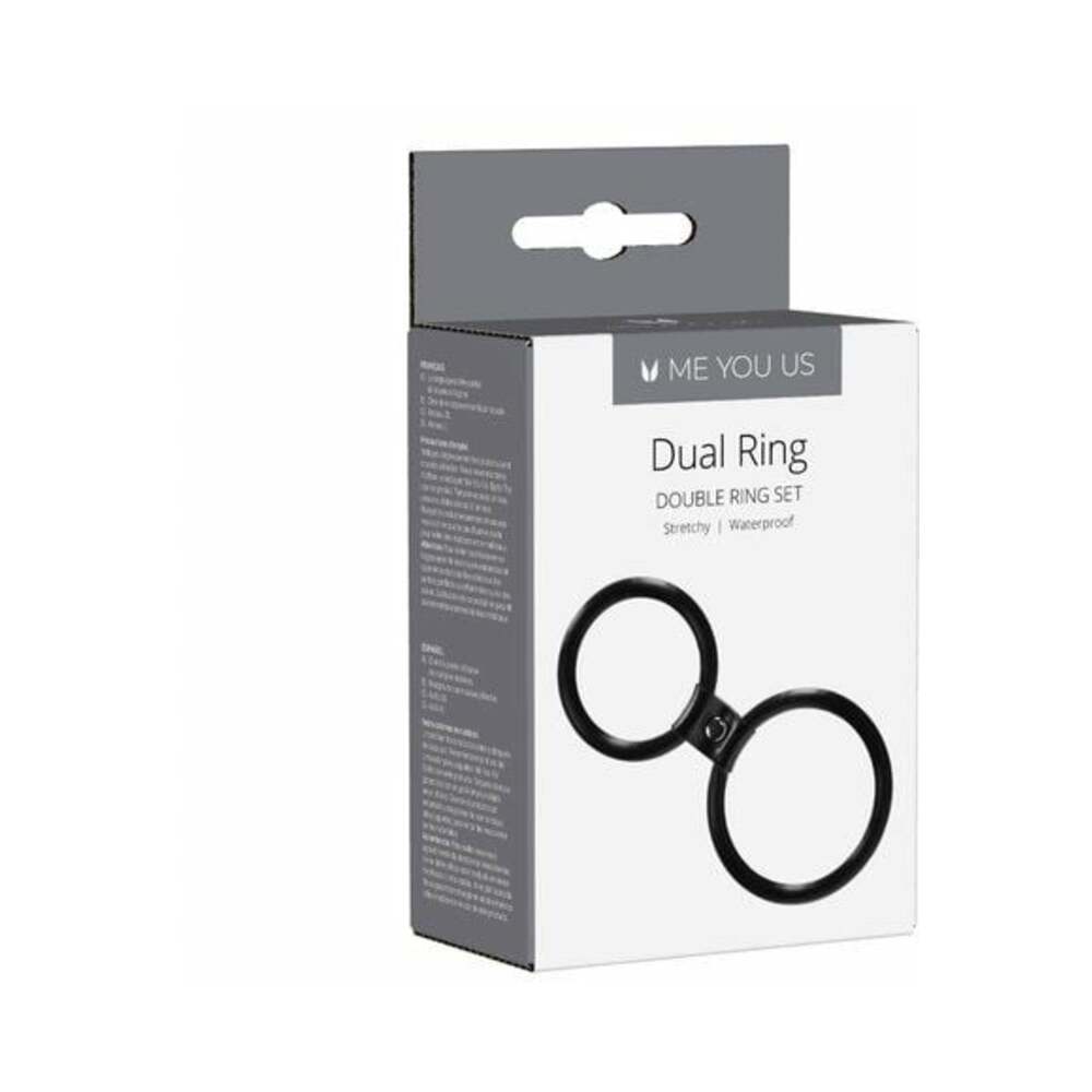 ME YOU US - DUAL RING DOUBLE COCKRING SET BLACK