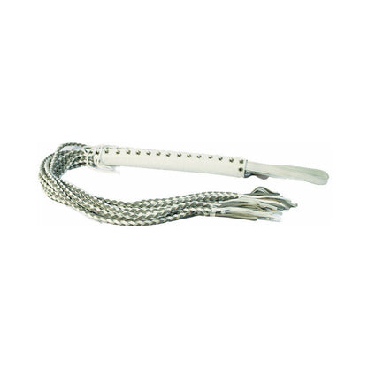 RUFF DOGGIE STYLES - LEATHER CORSET FLOGGER WHITE/GREY