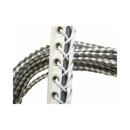 LEATHER CORSET FLOGGER WHITE/GREY