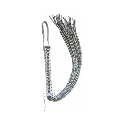 LEATHER CORSET FLOGGER WHITE/GREY