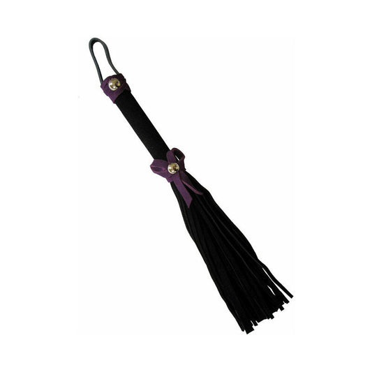 LOVE KNOT MINI FLOGGER BLACK WITH PURPLE BOW