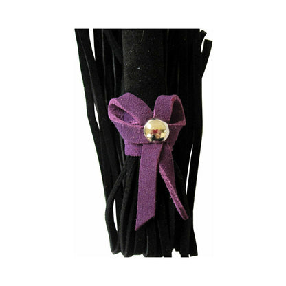 LOVE KNOT MINI FLOGGER BLACK WITH PURPLE BOW
