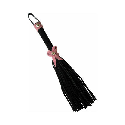 LOVE KNOT MINI FLOGGER BLACK WITH PINK BOW