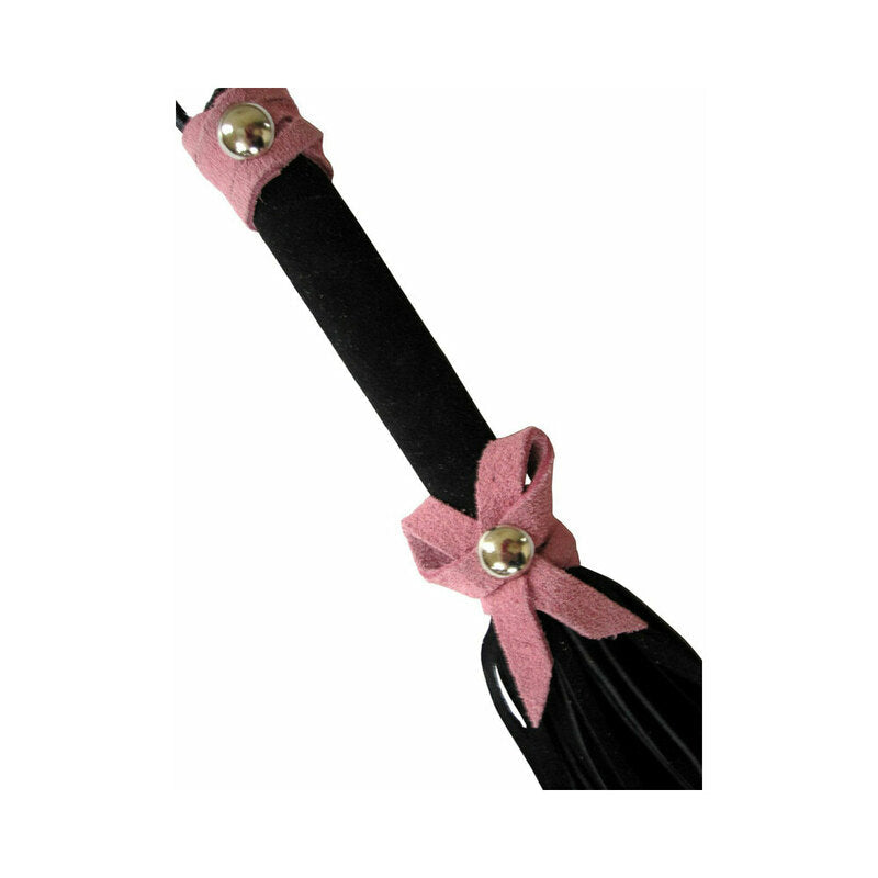 LOVE KNOT MINI FLOGGER BLACK WITH PINK BOW