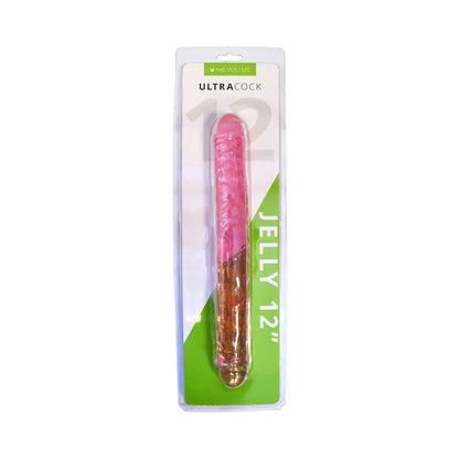 ME YOU US ULTRA COCK 12 IN. JELLY DOUBLE ENDED DILDO PINK