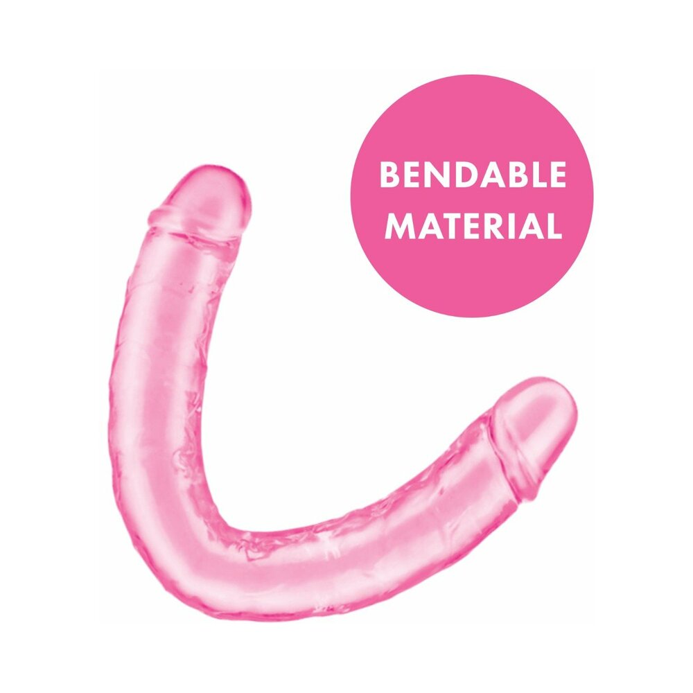ME YOU US ULTRA COCK 12 IN. JELLY DOUBLE ENDED DILDO PINK