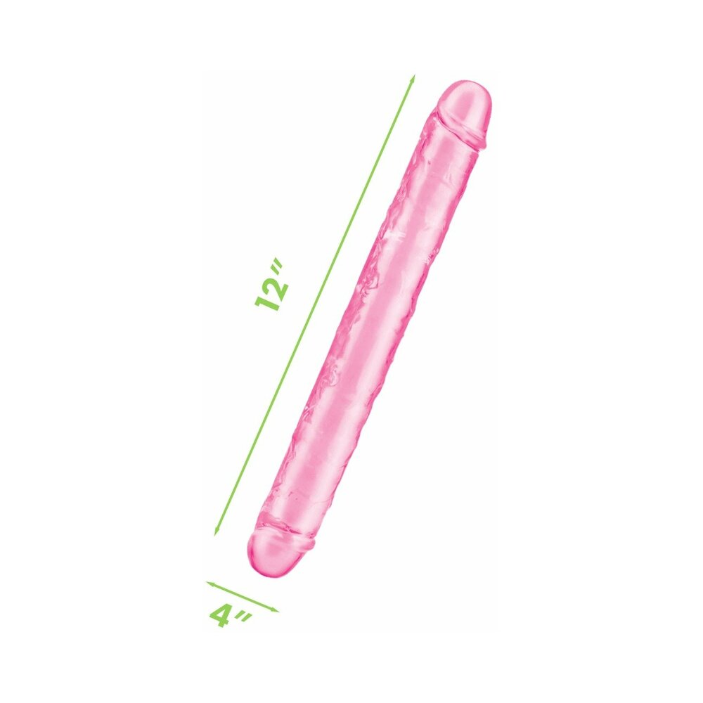 ME YOU US ULTRA COCK 12 IN. JELLY DOUBLE ENDED DILDO PINK