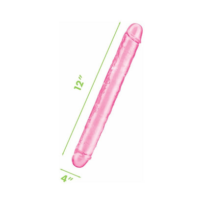 ME YOU US ULTRA COCK 12 IN. JELLY DOUBLE ENDED DILDO PINK