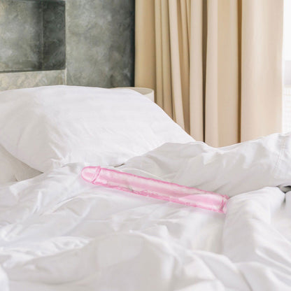 ME YOU US ULTRA COCK 12 IN. JELLY DOUBLE ENDED DILDO PINK