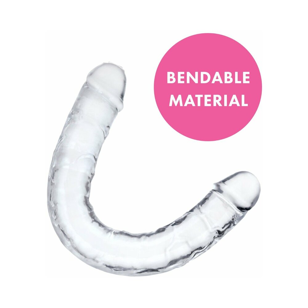 ME YOU US ULTRA COCK 15 IN. JELLY DOUBLE ENDED DILDO CLEAR