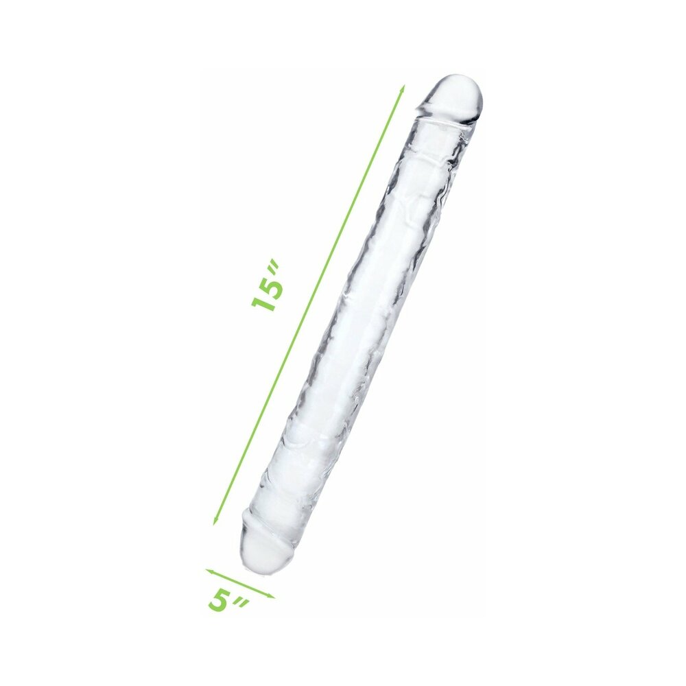 ME YOU US ULTRA COCK 15 IN. JELLY DOUBLE ENDED DILDO CLEAR