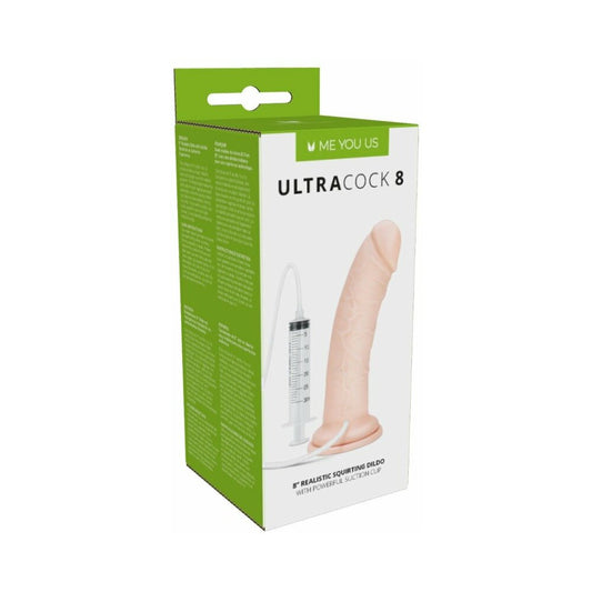 ME YOU US ULTRA COCK 8 IN. REALISTIC SQUIRTING DILDO VANILLA
