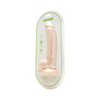 ME YOU US ULTRA COCK 9 IN. REALISTIC DUAL DENSITY DILDO WITH BALLS VANILLA