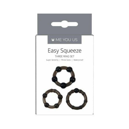 ME YOU US EASY SQUEEZE 3-PIECE COCKRING SET BLACK