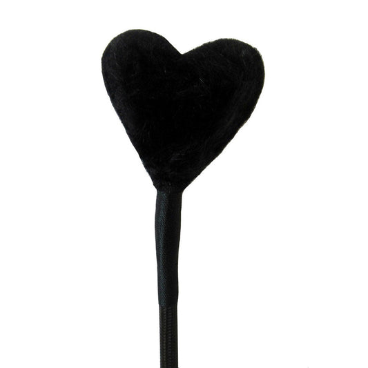 HEART FLUFF TIP CROP BLACK