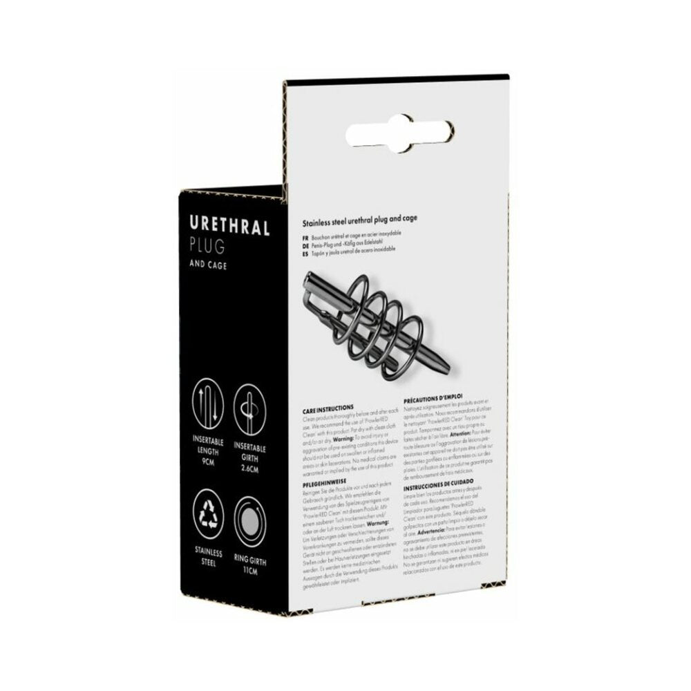 PROWLER RED URETHRAL PLUG & CAGE STAINLESS STEEL