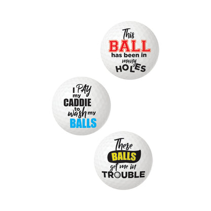 BALLS DEEP FUNNY SLOGAN GOLF BALLS ASSORTED 3-PACK