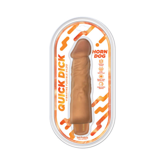 HOTT PRODUCTS - QUICK DICK HORN DOG VIBRATING FLEXIBLE DILDO
