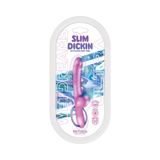 HOTT PRODUCTS - WET DREAMS ULTRA SLIM DICKIN KEYCHAIN MINI VIBE LAVENDER