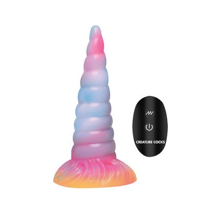 CREATURE COCKS UNICORN GLOW-IN-THE-DARK VIBRATING SILICONE DILDO