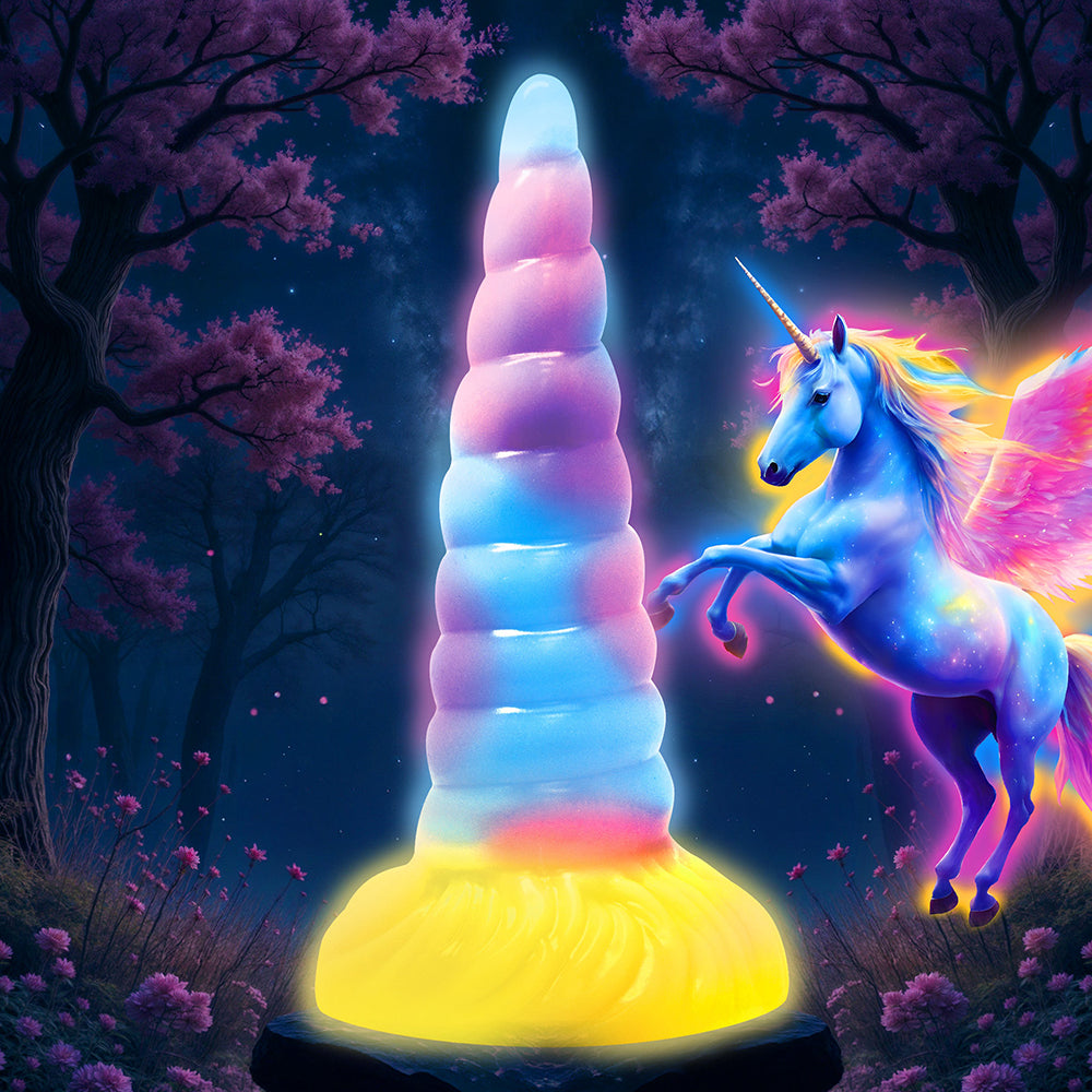 CREATURE COCKS UNICORN GLOW-IN-THE-DARK VIBRATING SILICONE DILDO