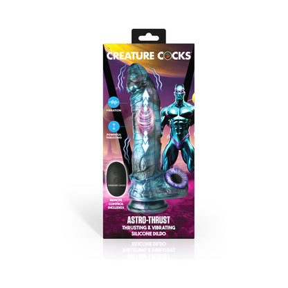 XR BRANDS - DILDO EN SILICONE VIBRANT ET À MOUVEMENT DE VA-ET-VIENT CREATURE COCKS ASTRO-THRUST